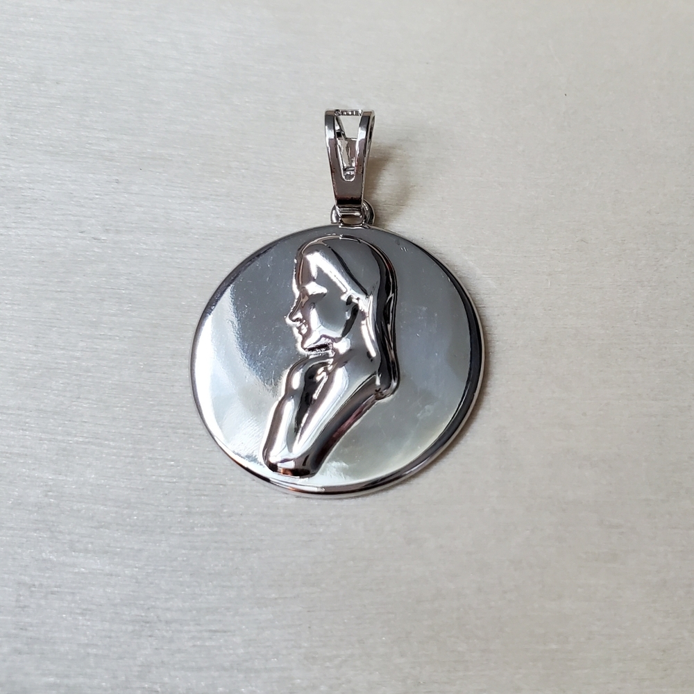 White Gold Plated Charm Pendant